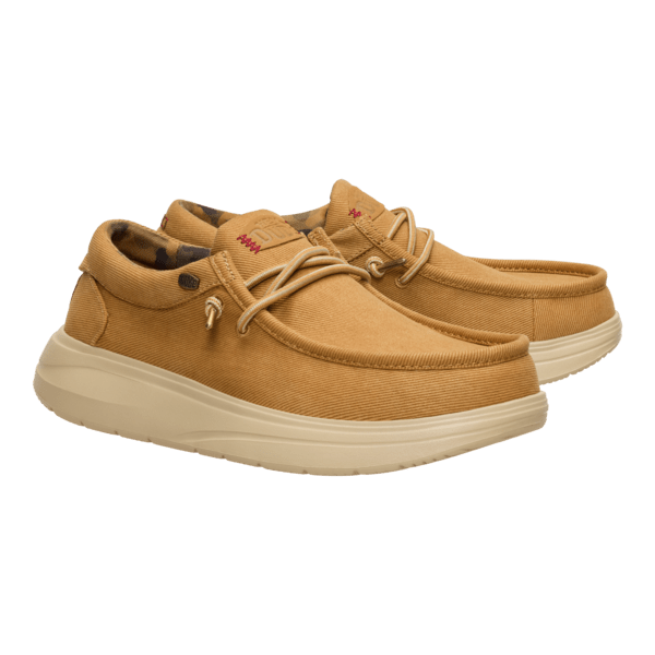 Wally Comf Worn Twill - Bone Brown/Olive Grey - Hey Dude South Africa