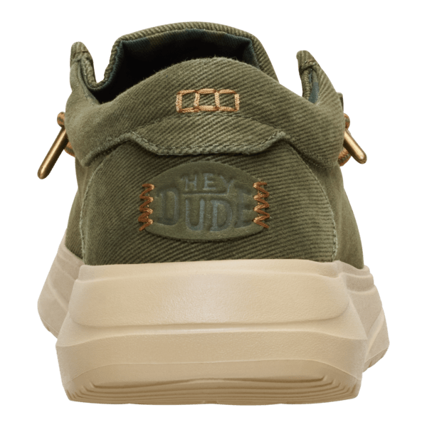 Wally Comf Worn Twill - Burnt Olive/Boulder Tan - Hey Dude South Africa