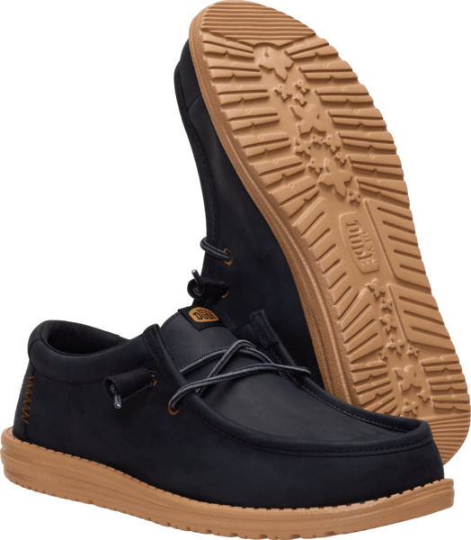 Wally Full Grain Leather - Black - Hey Dude South Africa
