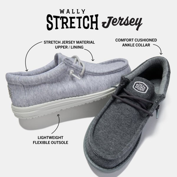 Wally Stretch Jersey - Charcoal - Hey Dude South Africa