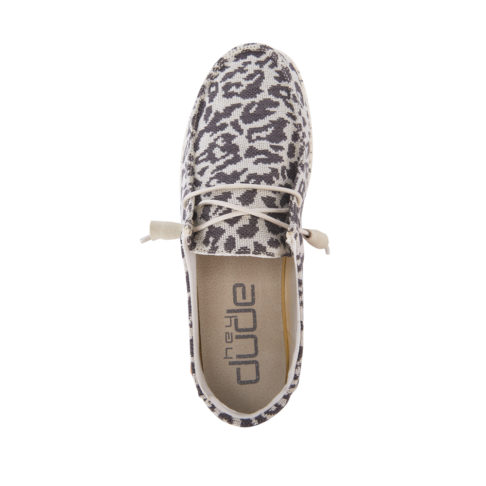 Womens Wendy Woven Cheetah Grey