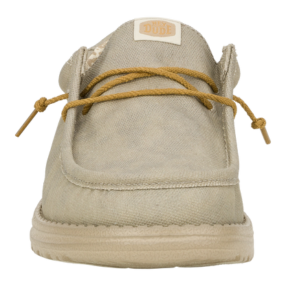 Mens Wally Waxed Canvas Light Grey