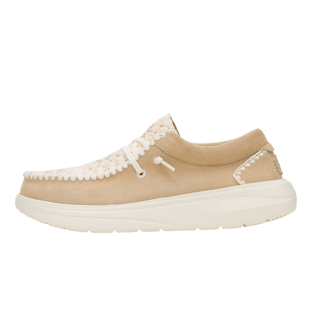 Women's Wendy Comf Suede Crochet Irish Cream/Multi