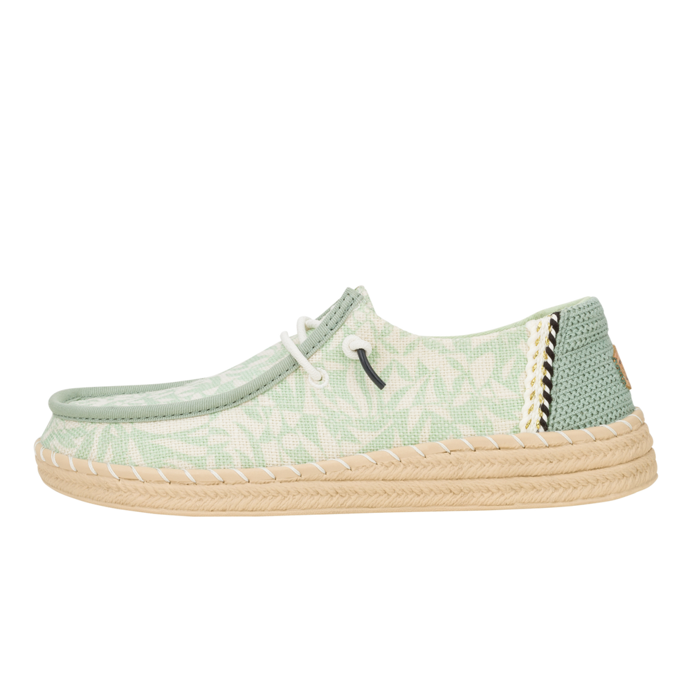Women's Wendy Espadrille Retro Palm Celadon Green/White