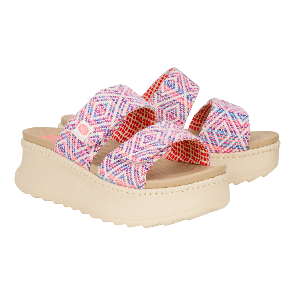 Women's Delray Slide Surf Baja Blue/Pink/Multi