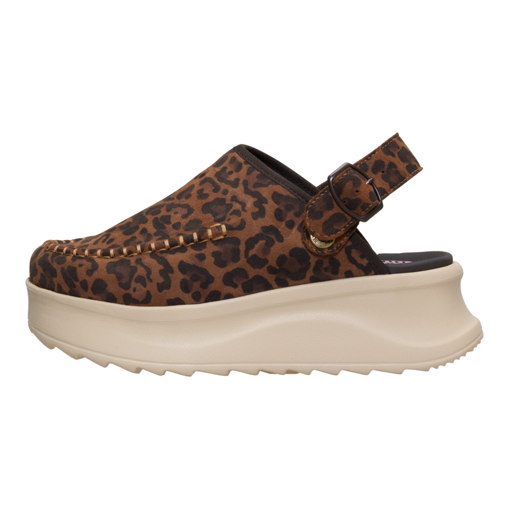 Women's Delray Clog Suede Brown Leopard