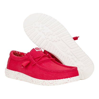 Mens Wally Stretch Canvas Savy Red