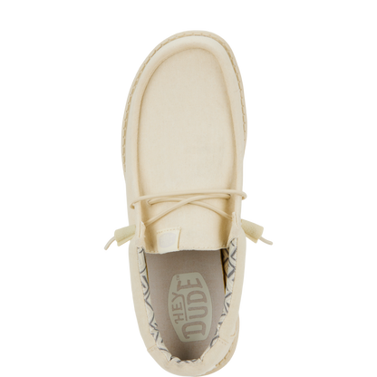 Mens Wally Stretch Canvas Stone White