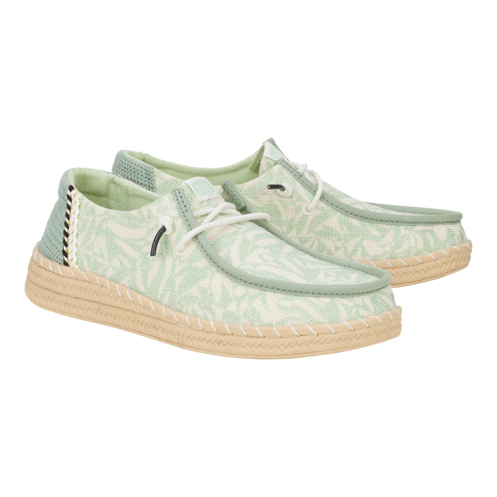Women's Wendy Espadrille Retro Palm Celadon Green/White