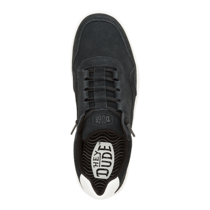 Mens Hudson M Suede Vintage  Black White