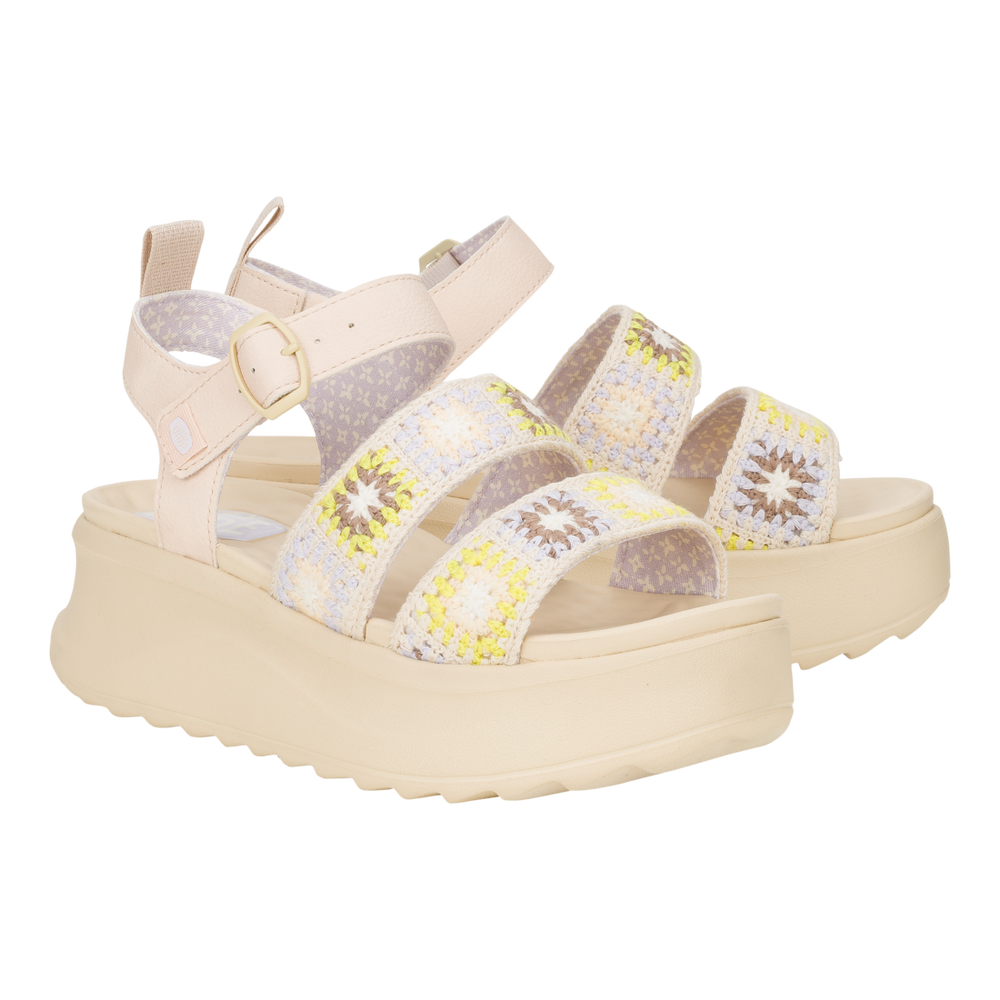 Women's Delray Buckle Cottage Crochet Egret/Lavender/Multi