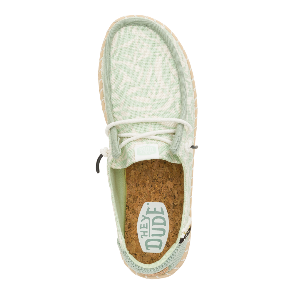Women's Wendy Espadrille Retro Palm Celadon Green/White
