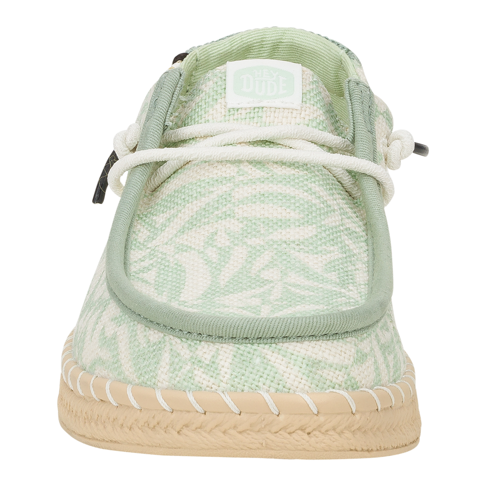 Women's Wendy Espadrille Retro Palm Celadon Green/White