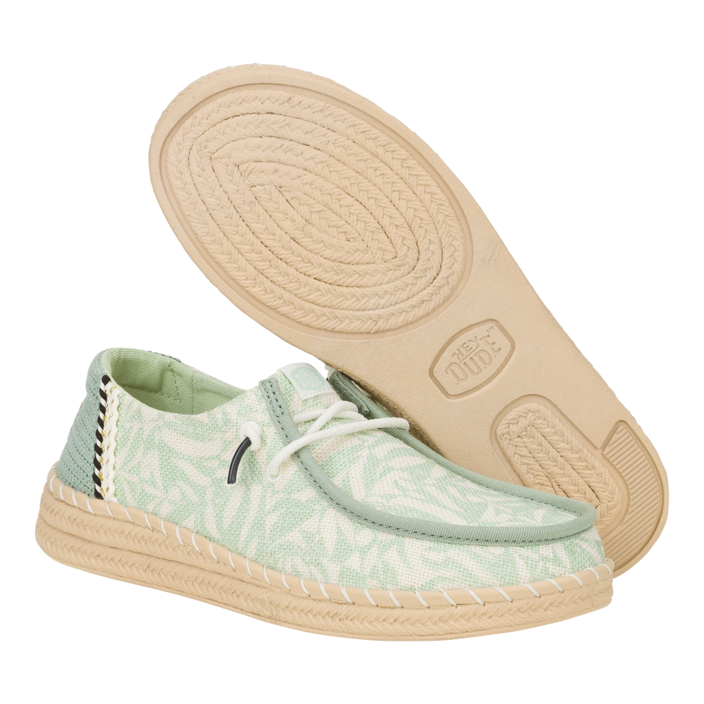 Women's Wendy Espadrille Retro Palm Celadon Green/White