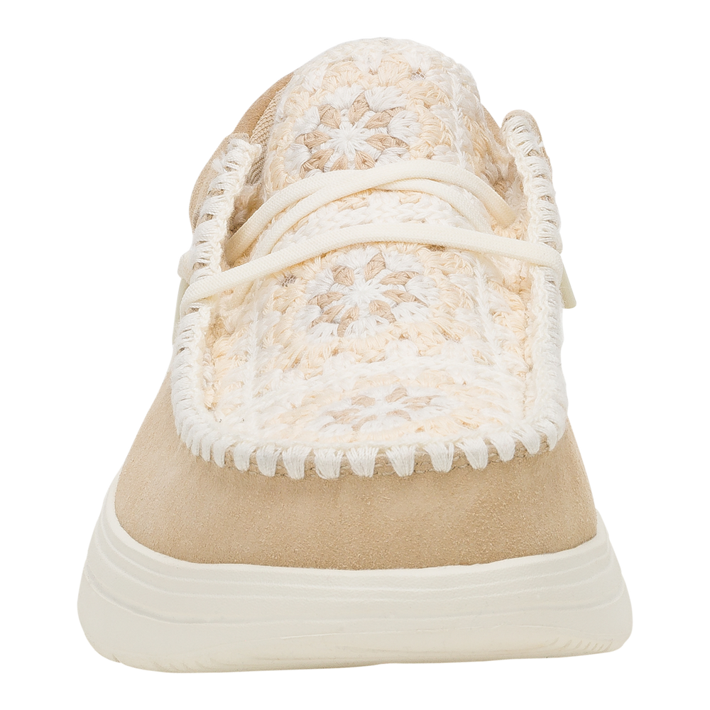 Women's Wendy Comf Suede Crochet Irish Cream/Multi