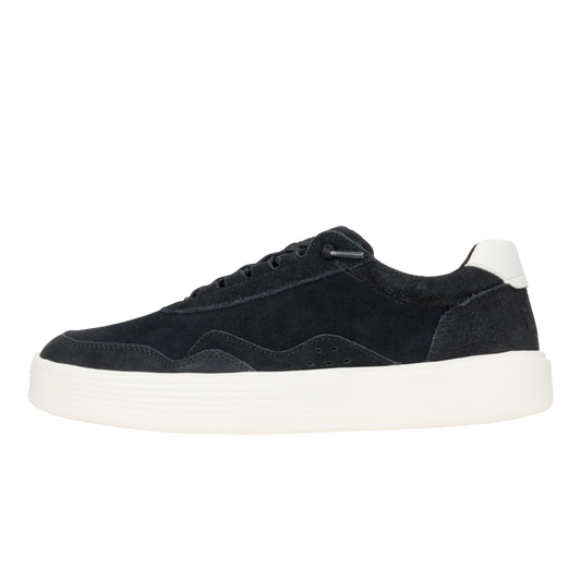 Mens Hudson M Suede Vintage  Black White