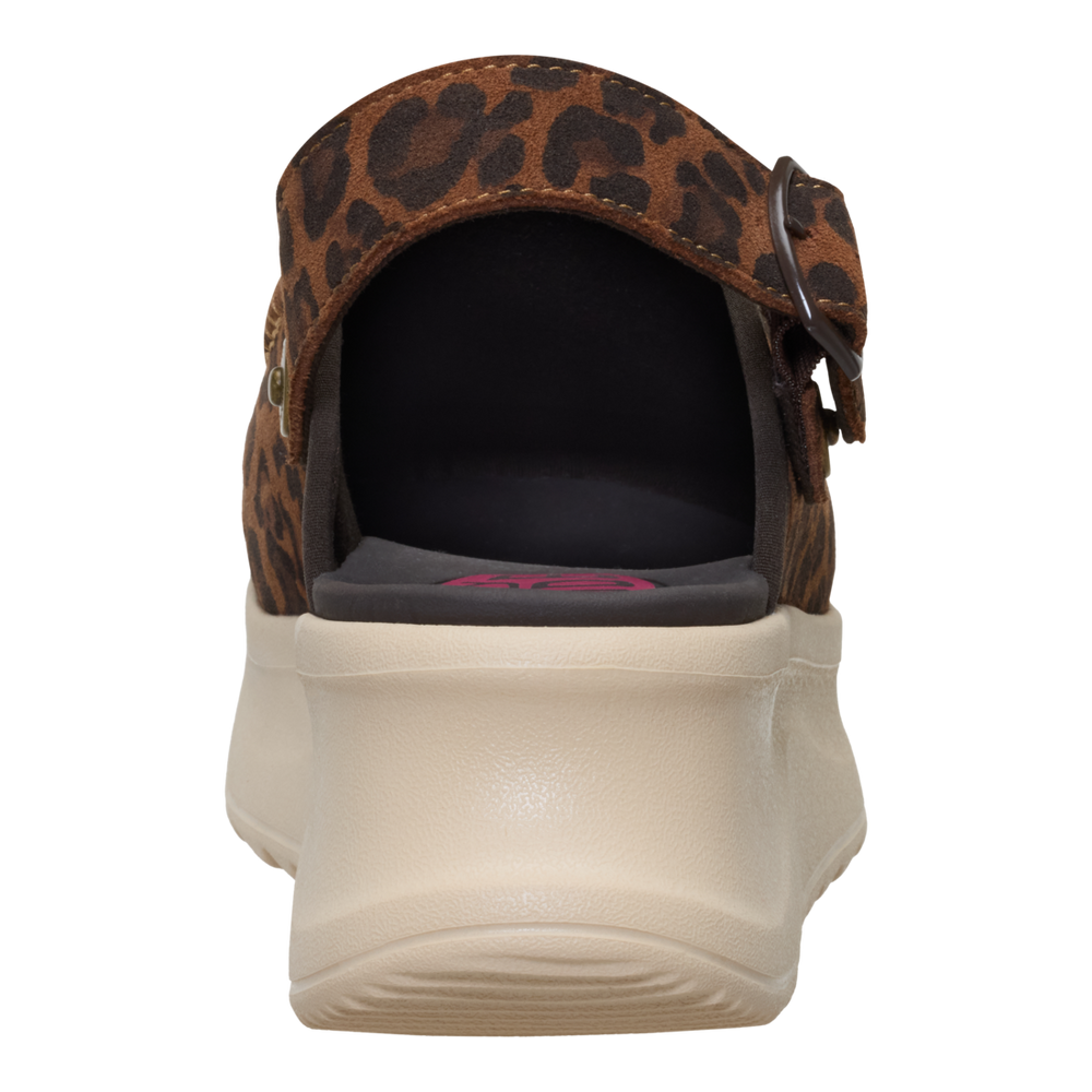 Women's Delray Clog Suede Brown Leopard