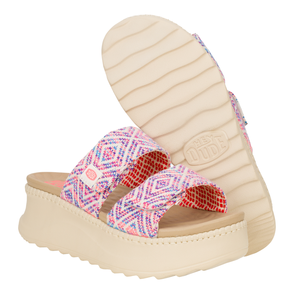 Women's Delray Slide Surf Baja Blue/Pink/Multi