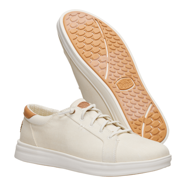 Paul Pro Stretch Canvas - Egret/Light Grey - Hey Dude South Africa