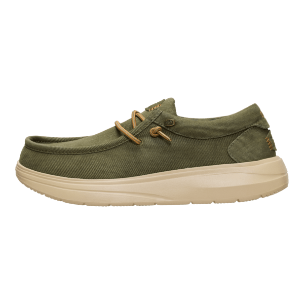 Wally Comf Worn Twill - Burnt Olive/Boulder Tan - Hey Dude South Africa