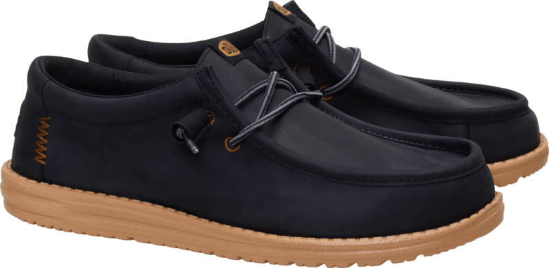 Wally Full Grain Leather - Black - Hey Dude South Africa