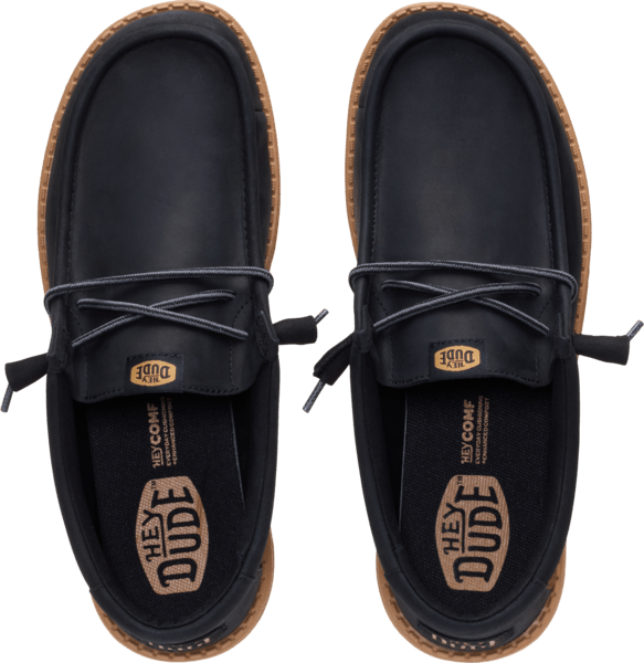 Wally Full Grain Leather - Black - Hey Dude South Africa