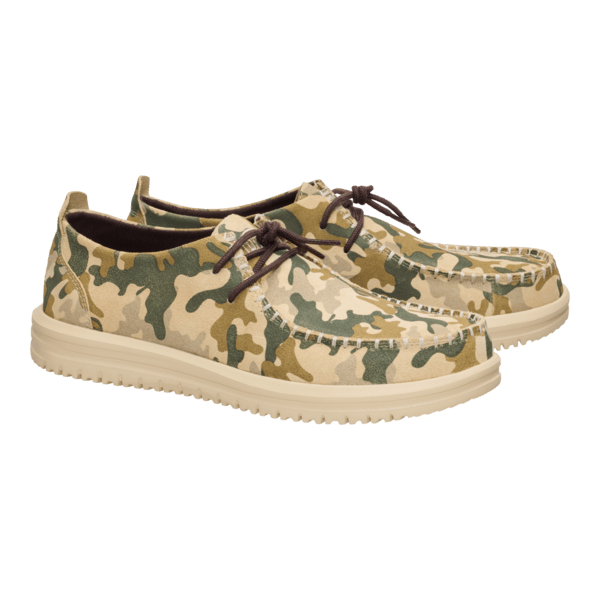 Wally NXT Moc Camo Suede - Boulder Tan/Multi - Hey Dude South Africa