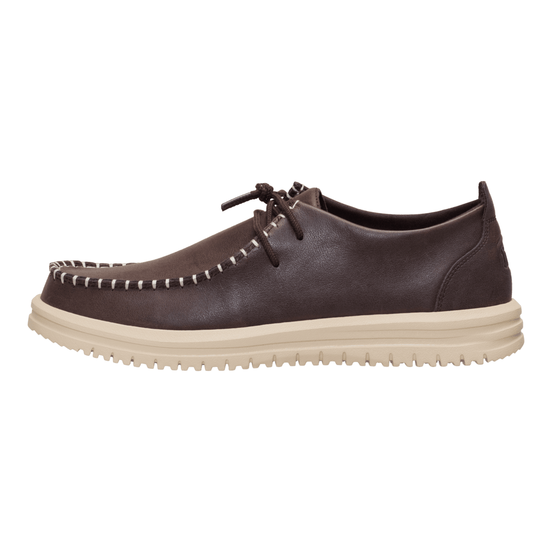 Wally NXT Moc Leather Mole Brown/Wood Ash - Hey Dude South Africa