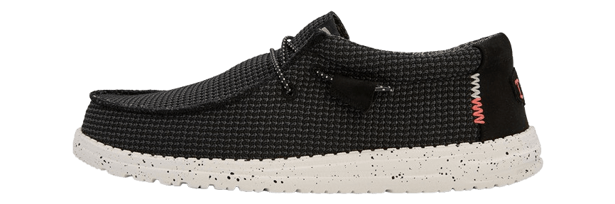 WALLY SPORT MESH Black/White - Hey Dude South Africa