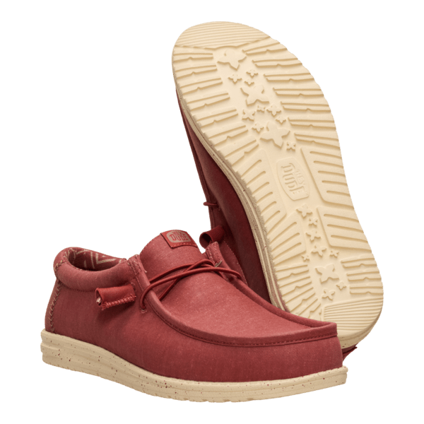 Wally Stretch Canvas - Burnt Red/Boulder Tan - Hey Dude South Africa