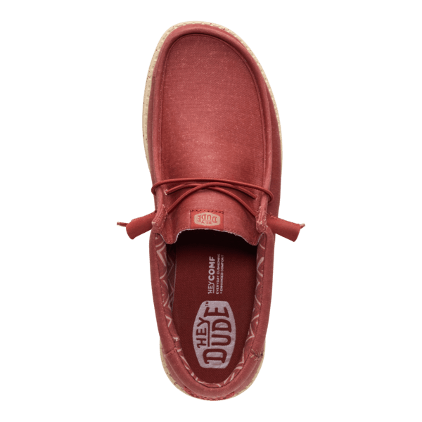 Wally Stretch Canvas - Burnt Red/Boulder Tan - Hey Dude South Africa