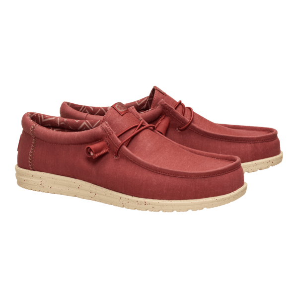 Wally Stretch Canvas - Burnt Red/Boulder Tan - Hey Dude South Africa