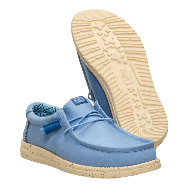 Wally Stretch Canvas - Faded Denim/Boulder Tan - Hey Dude South Africa