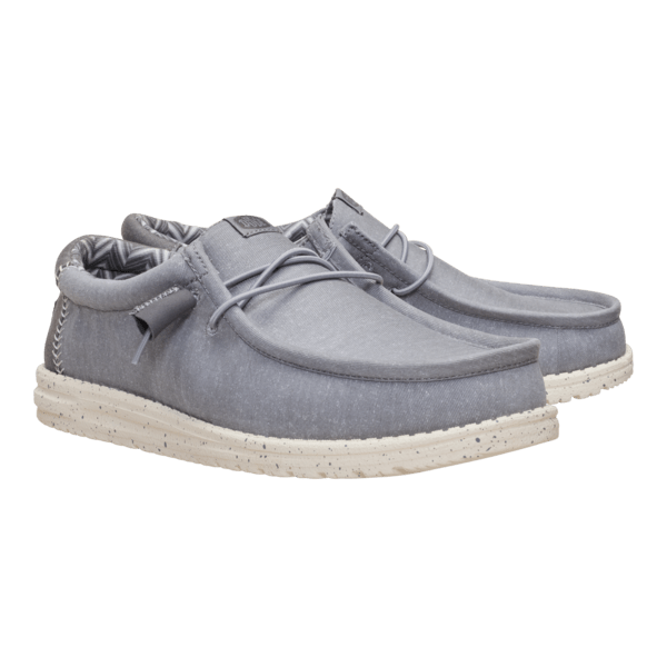 Wally Stretch Canvas - Flannel Grey/Bone White - Hey Dude South Africa