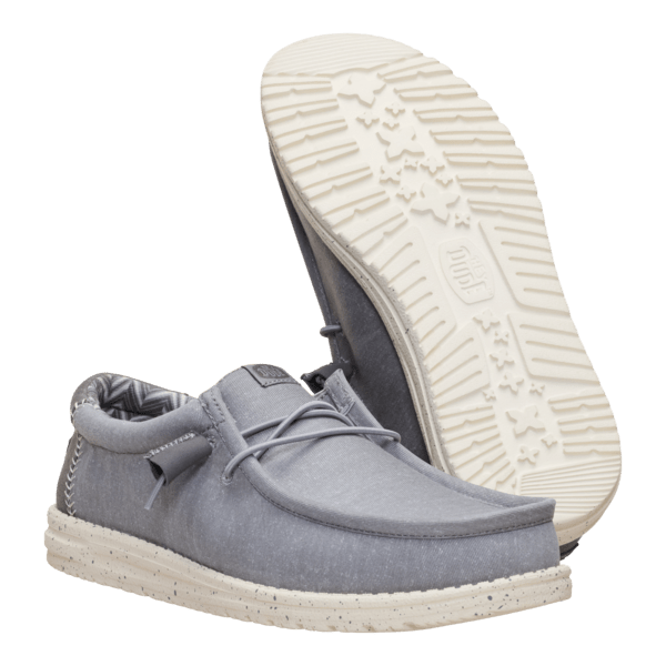 Wally Stretch Canvas - Flannel Grey/Bone White - Hey Dude South Africa