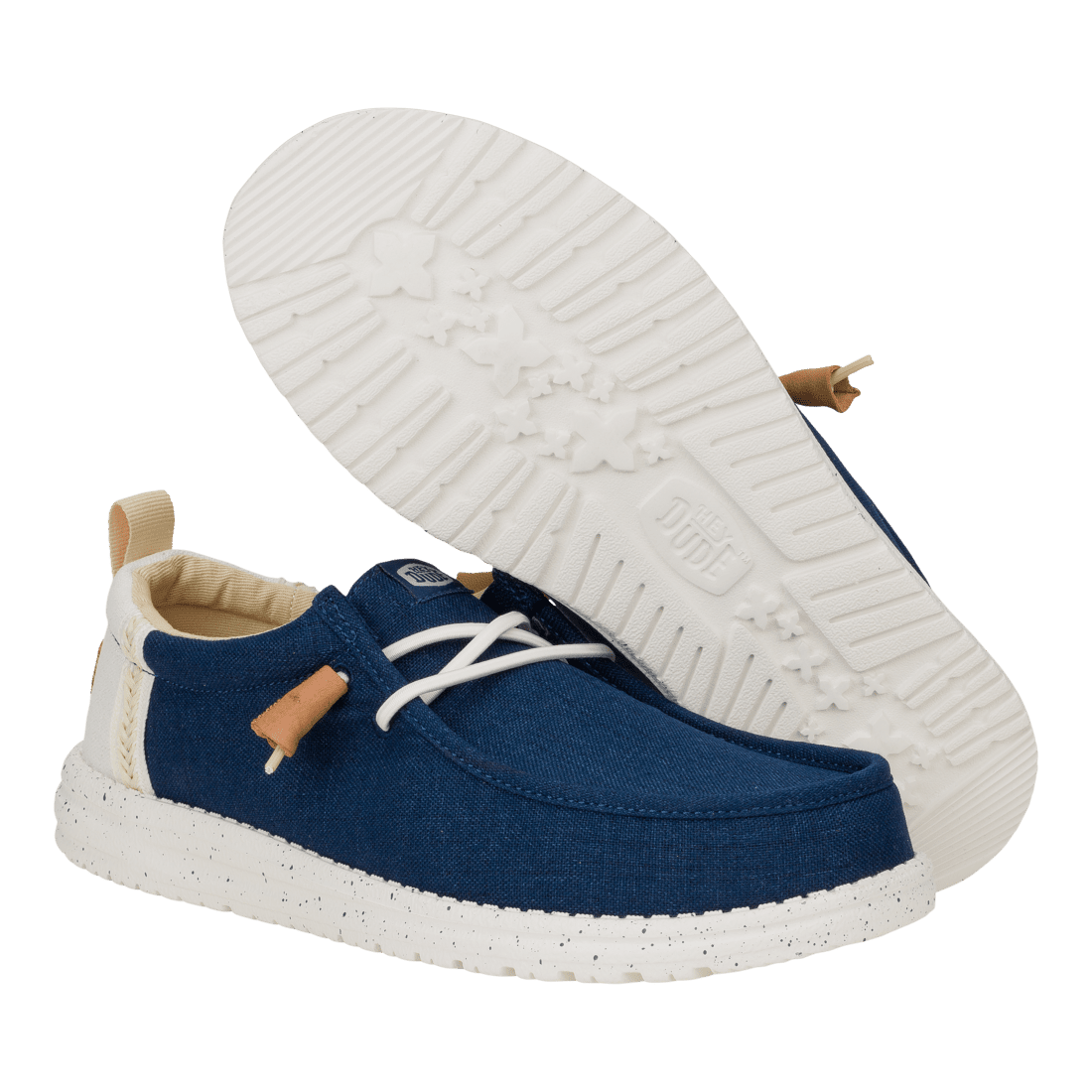 Wally Summer Linen Sargasso Blue/White - Hey Dude South Africa