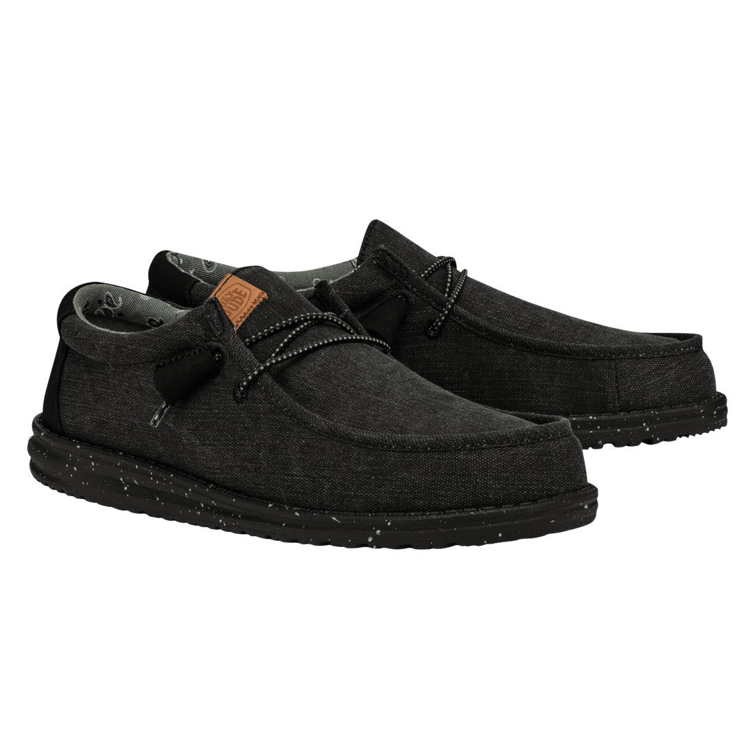 Wally Washed Canvas Black/Black - Hey Dude South Africa