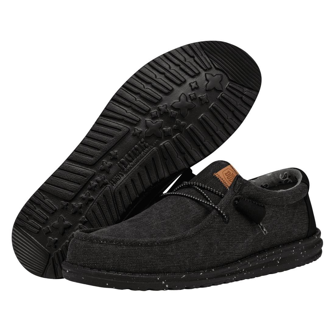 Wally Washed Canvas Black/Black - Hey Dude South Africa