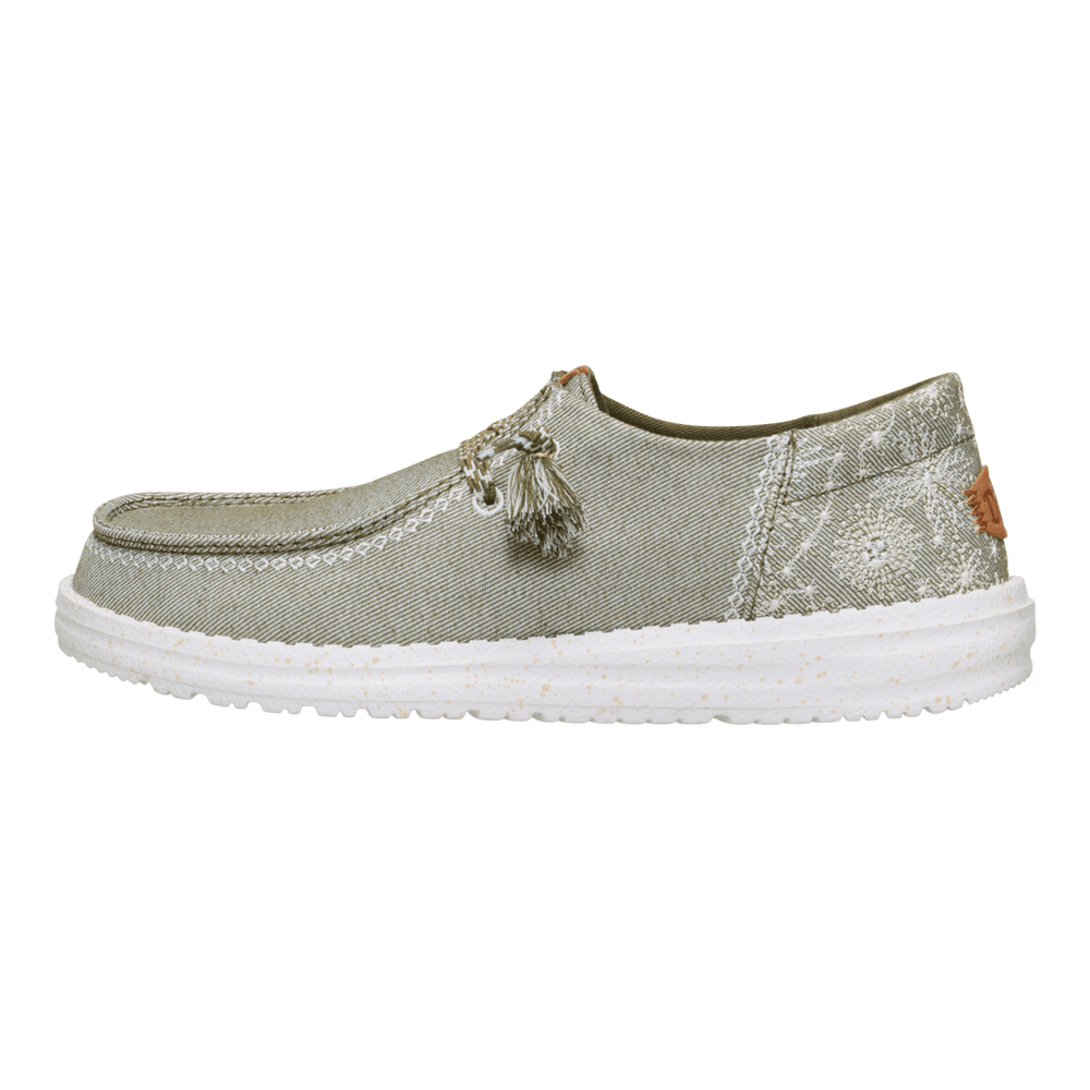 Wendy Funk Embroidered Olive - Hey Dude South Africa