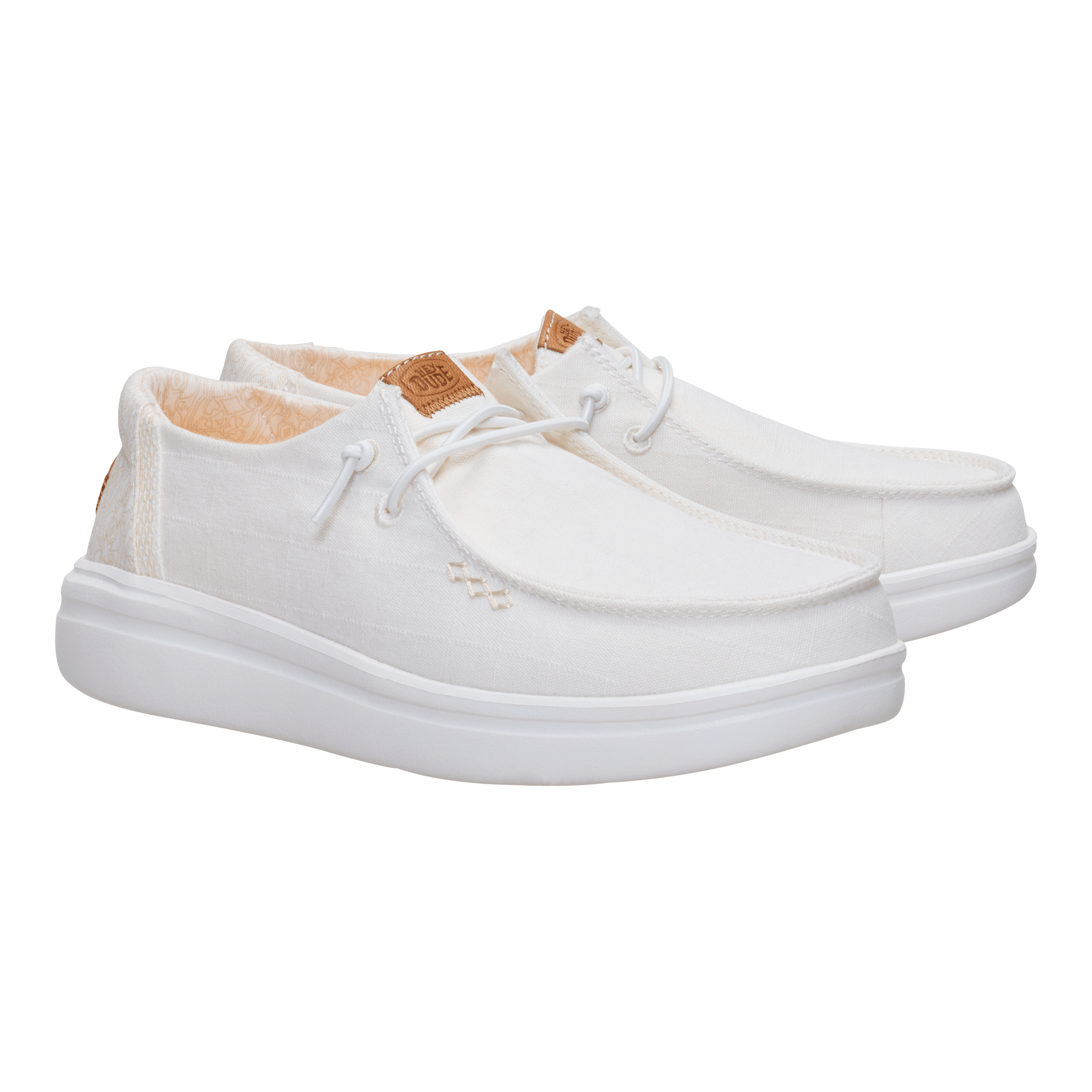 Womens Wendy Rise Chambray Grid - Snow White - Hey Dude South Africa