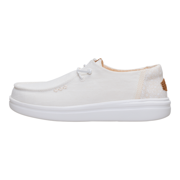 Womens Wendy Rise Chambray Grid - Snow White – Hey Dude South Africa